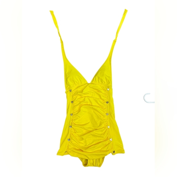 Juicy Couture NWT Halter Swim Dress Grapefruit Neon Yellow Size XS - Picture 4 of 10